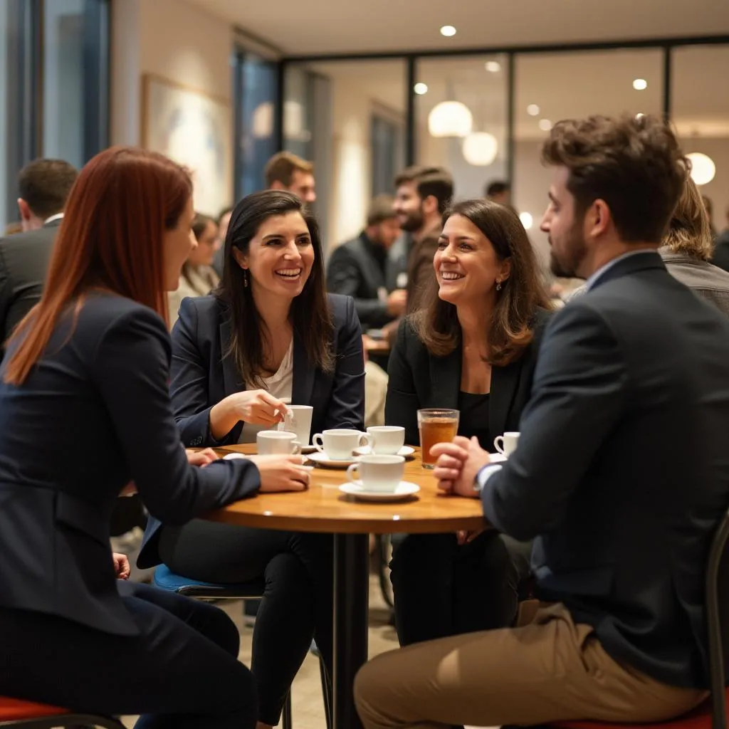 Profesionales en un evento de networking financiero en Argentina